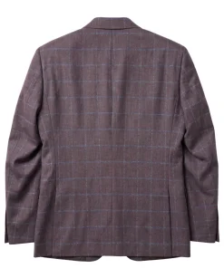 Romaster Purple Check Wool Blend Slim Fit Peak Lapels 2 Button Suit