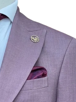 Romaster Purple Slim Fit Stretch Wool Blend Blazer Sportcoat With Patch Pockets