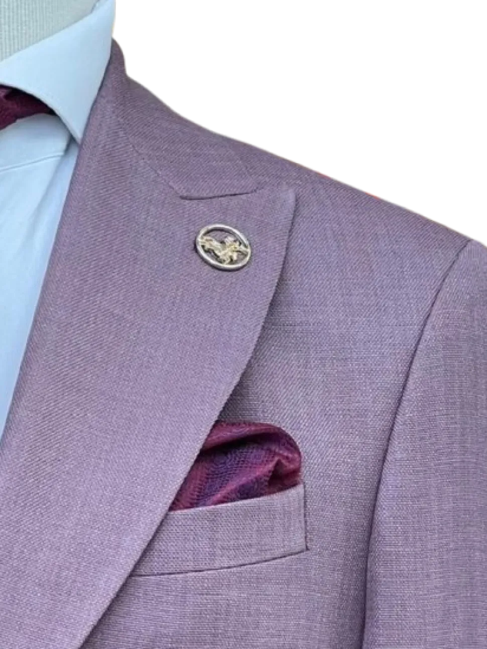 Romaster Purple Slim Fit Stretch Wool Blend Blazer Sportcoat With Patch Pockets