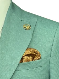 Romaster Teal Slim Fit Stretch Wool Blend Blazer Sportcoat With Patch Pockets