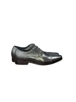 Salo NY Mens Black Cap Toe Lace Up Oxford Leather Dress Shoes
