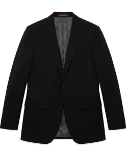 Sartoria Mazara Black Fine Crosshatch Weave Slim Fit Wool 2-Button Suit