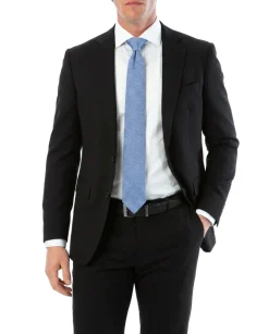 Sartoria Mazara Black Fine Crosshatch Weave Slim Fit Wool 2-Button Suit
