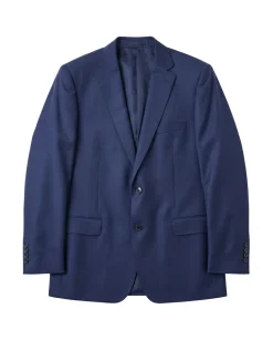 Sartoria Mazara Dark Blue On Blue Plaid Portly Fit Notch Lapel Wool 2-Button Suit