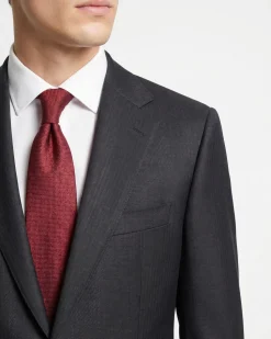 Sartoria Mazara Mens Black Tonal Striped Classic Fit Wool 2 Button Suit