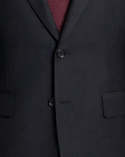 Sartoria Mazara Mens Black Weave Classic Fit Wool 2-Button Blazer Sportcoat