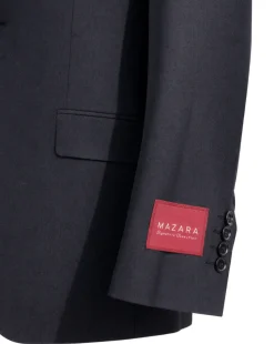 Sartoria Mazara Mens Black Weave Classic Fit Wool 2-Button Blazer Sportcoat