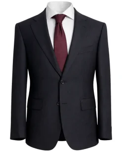 Sartoria Mazara Mens Black Weave Classic Fit Wool 2-Button Blazer Sportcoat