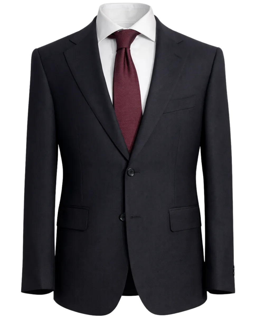 Sartoria Mazara Mens Black Weave Classic Fit Wool 2-Button Blazer Sportcoat