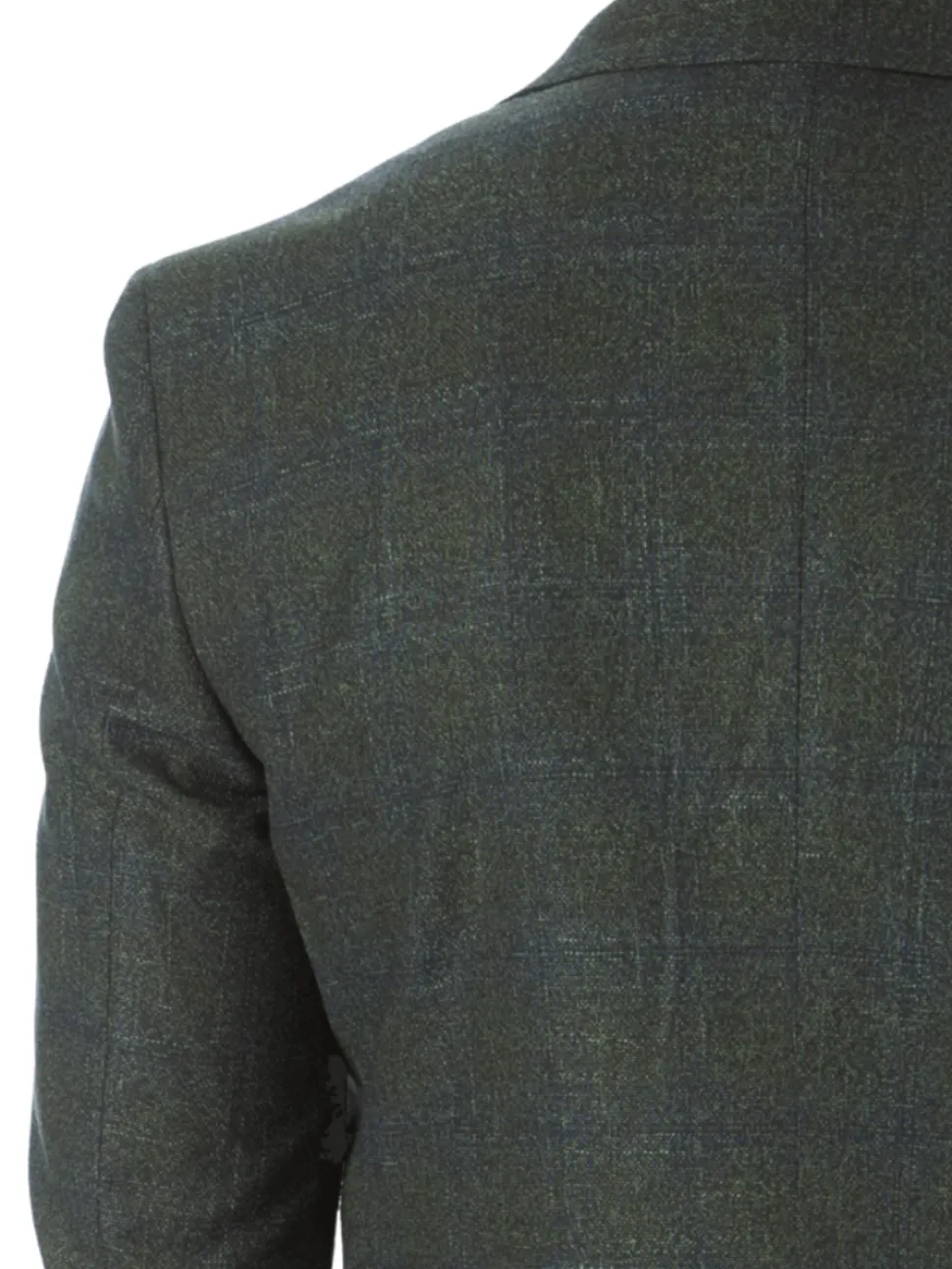 Sartoria Mazara Mens Classic Fit Green With Blue Check 2 Button Stretch Blazer Sportcoat