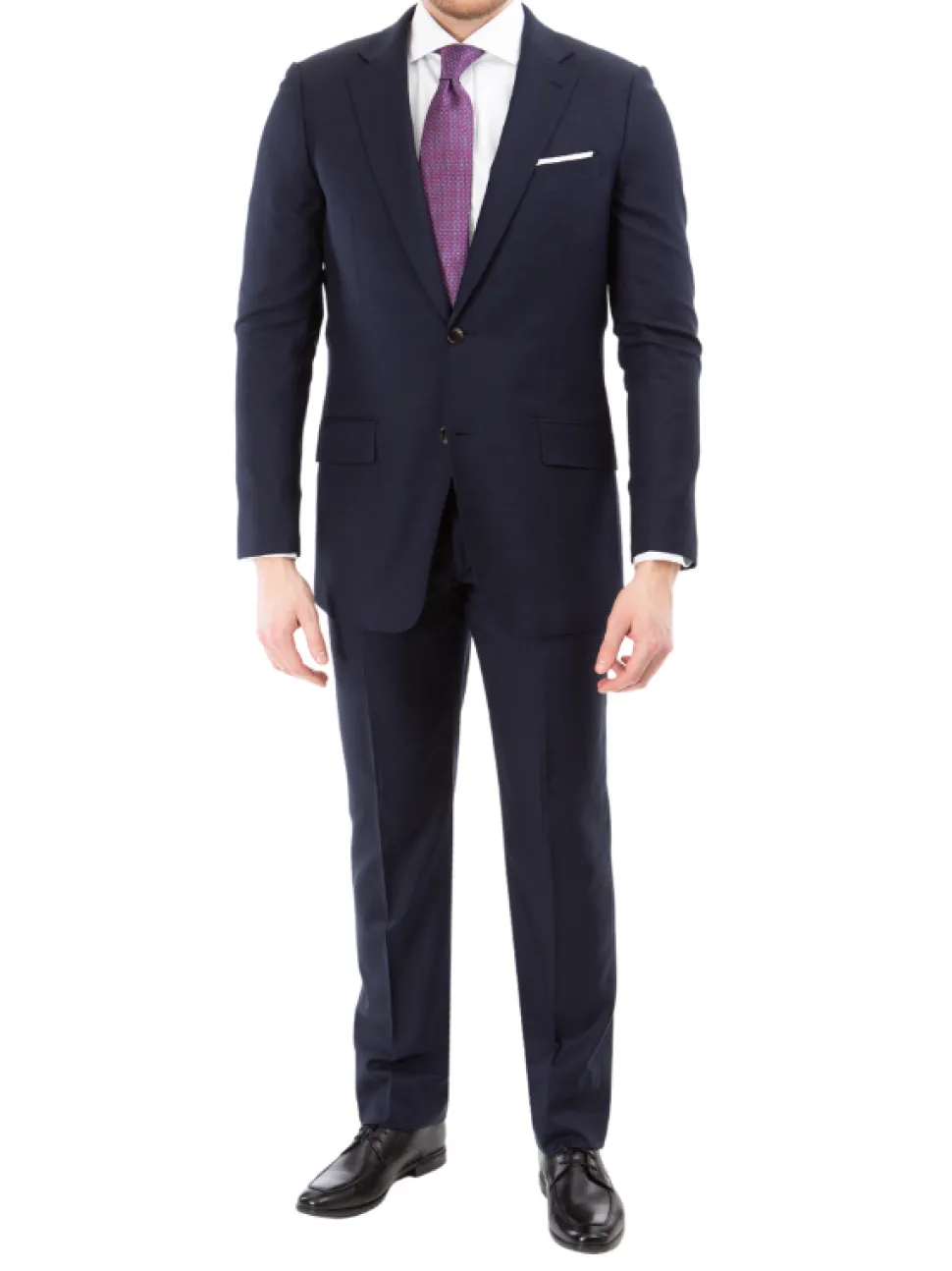 Sartoria Mazara Mens Classic Fit Navy Mini Check 100% Wool 2 Piece Suit
