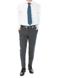 Sartoria Mazara Mens Classic Fit Charcoal Gray & Blue Check 100% Wool Suit With Peak Lapels