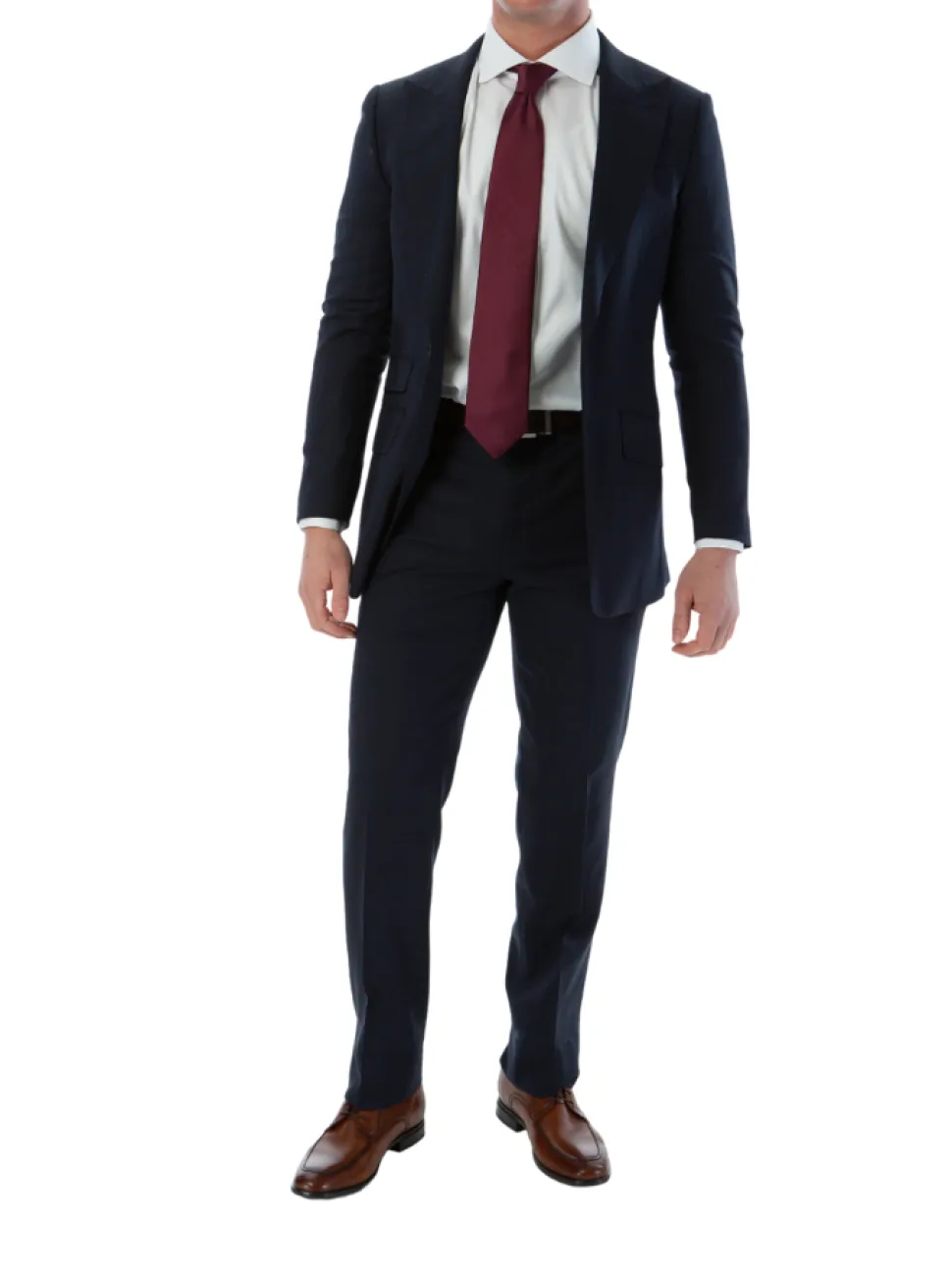 Sartoria Mazara Mens Classic Fit Navy & Brown Check 100% Wool 2 Piece Suit