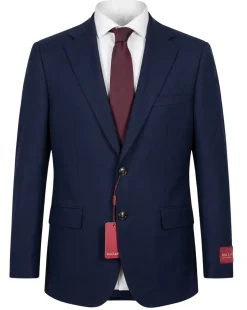 Sartoria Mazara Mens Navy Blue Weave Classic Fit 100% Wool Blazer Sportcoat
