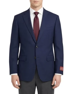 Sartoria Mazara Mens Navy Blue Weave Classic Fit 100% Wool Blazer Sportcoat