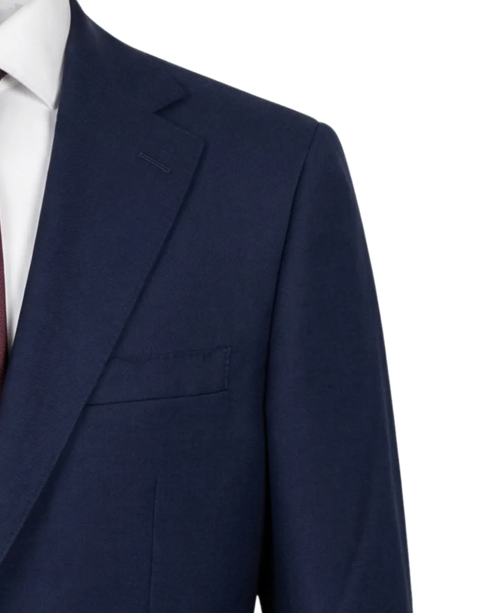 Sartoria Mazara Mens Navy Blue Weave Classic Fit 100% Wool Blazer Sportcoat