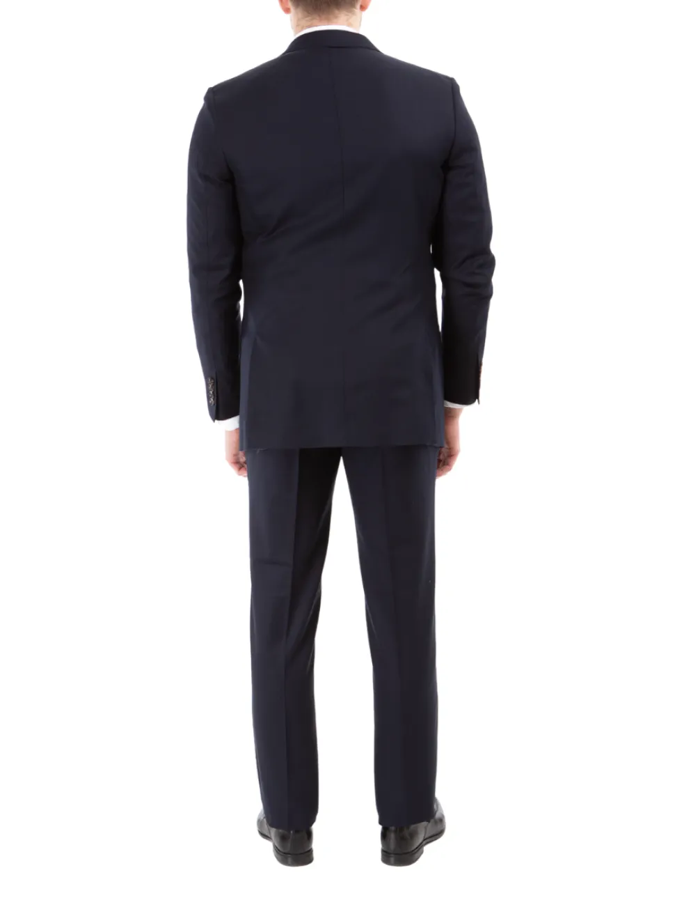 Sartoria Mazara Mens Navy Blue Textured Slim Fit Wool Blend 2 Piece Suit