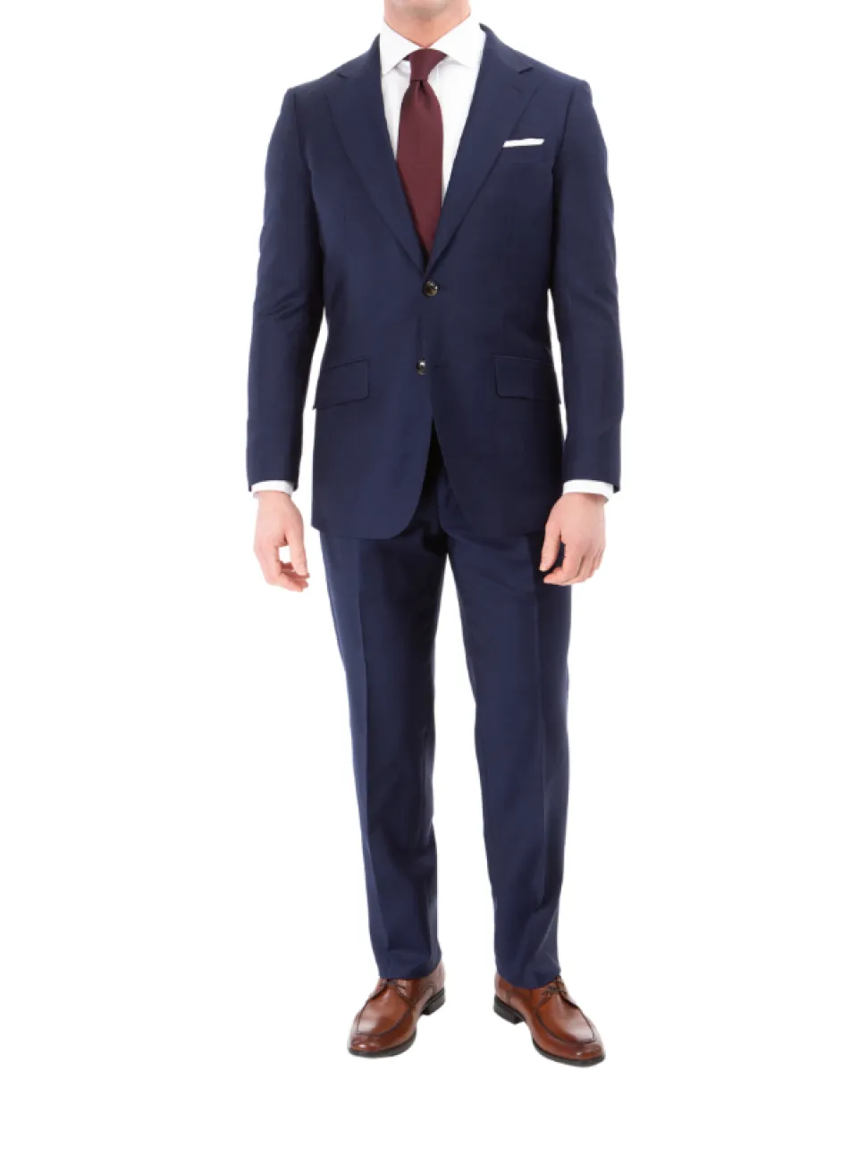 Sartoria Mazara Mens Navy Blue Slim Fit Wool Silk 2 Piece Suit