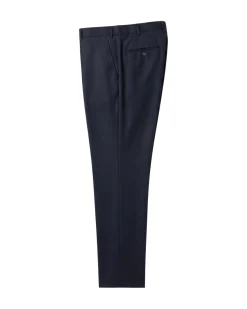 Sartoria Mazara Mens Navy Blue Textured Classic Fit Wool Silk Blend 2 Piece Suit