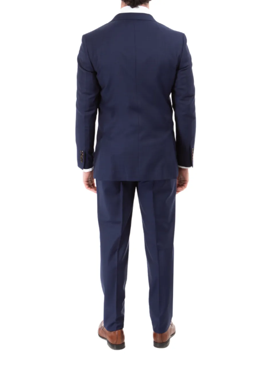 Sartoria Mazara Mens Navy Blue Classic Fit Wool Silk 2 Piece Suit