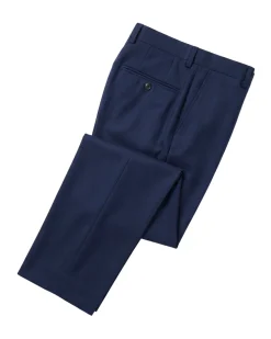 Sartoria Mazara Mens Navy Blue Textured Classic Fit Wool Silk 2 Button Suit