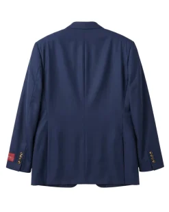 Sartoria Mazara Mens Navy Classic Fit Peak Lapel Wool 2-Button Suit