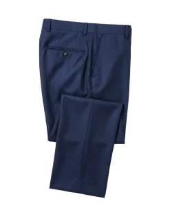 Sartoria Mazara Mens Navy Classic Fit Peak Lapel Wool 2-Button Suit
