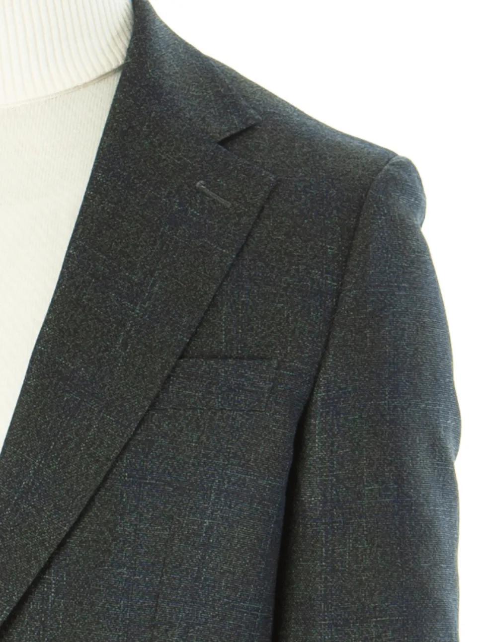 Sartoria Mazara Mens Slim Fit Green With Blue Check Two Button Stretch Blazer Sportcoat