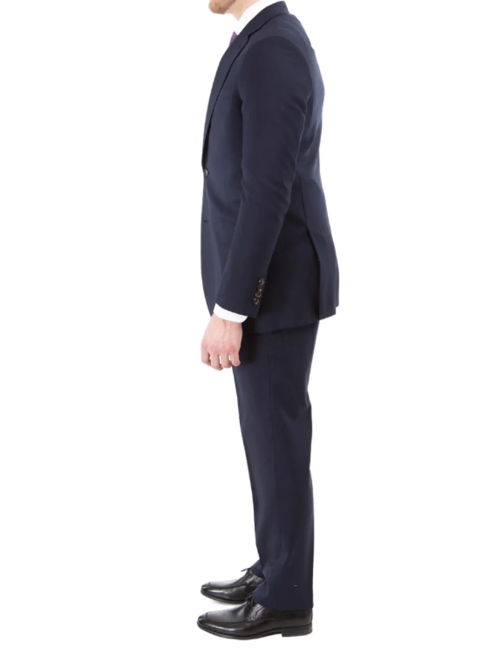 Sartoria Mazara Mens Slim Fit Navy Blue Mini Check 100% Wool 2 Piece Suit