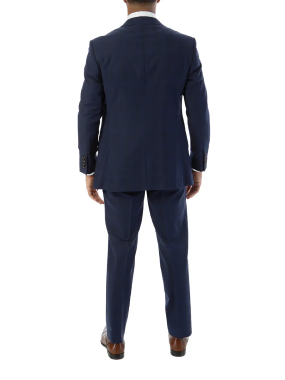 Sartoria Mazara Mens Slim Fit Blue Plaid 100% Wool 2 Piece Suit