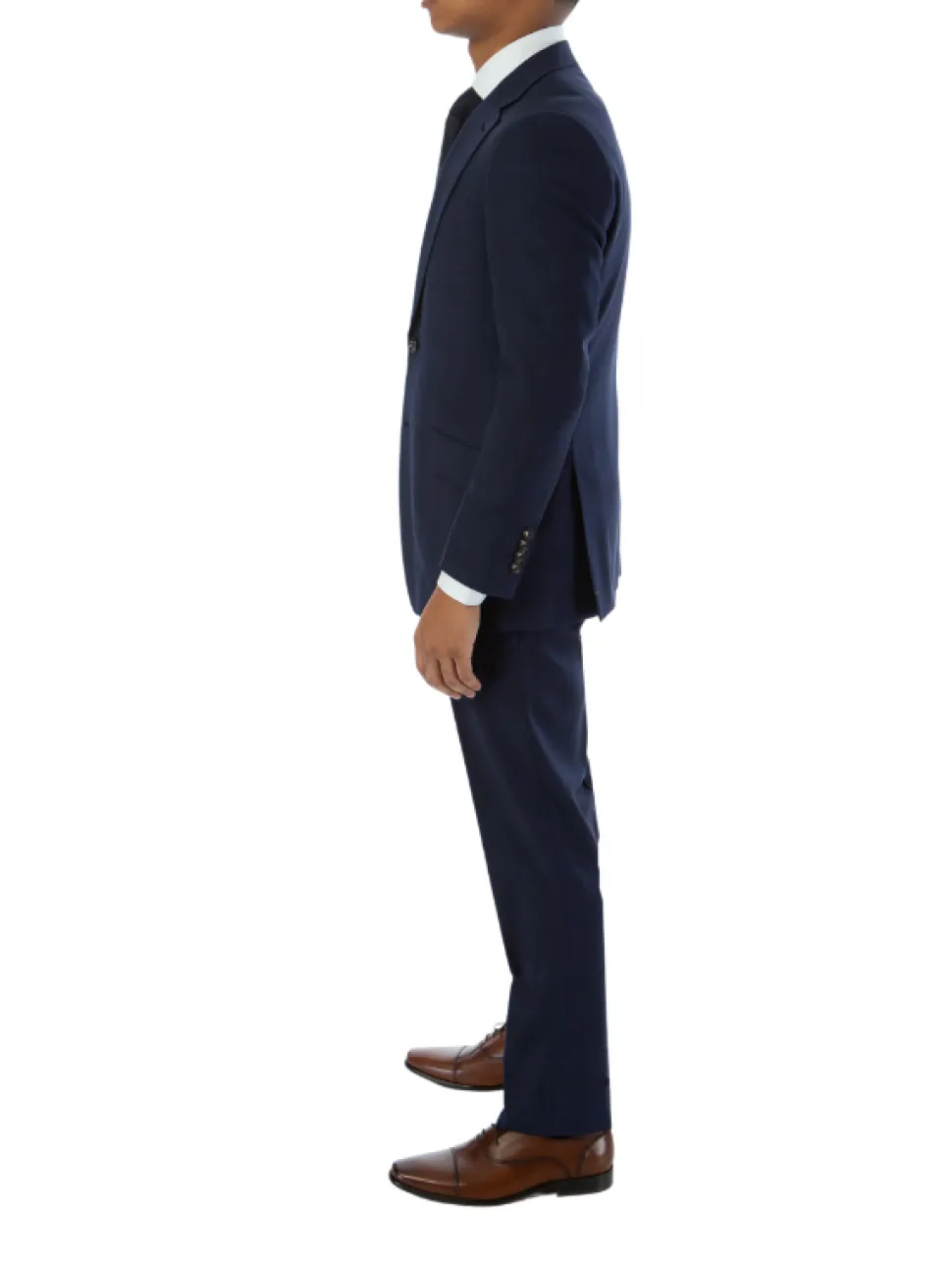 Sartoria Mazara Mens Slim Fit Blue Plaid 100% Wool 2 Piece Suit