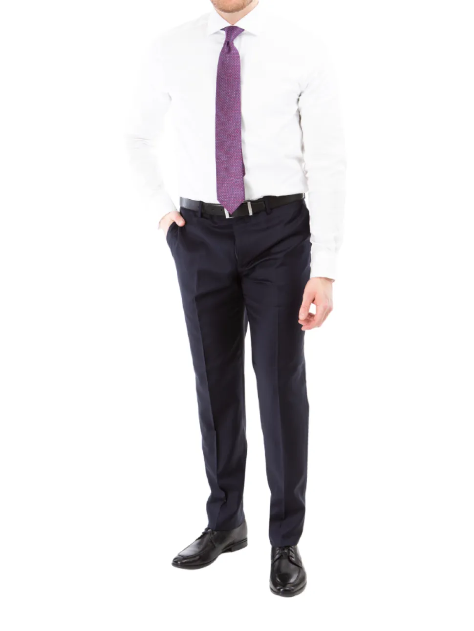 Sartoria Mazara Mens Solid Navy Blue Classic Fit Wool Cashmere 2 Button suit