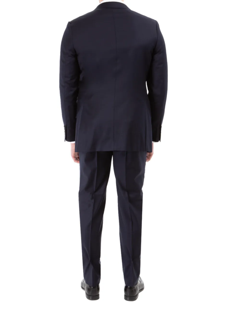 Sartoria Mazara Mens Solid Navy Blue Classic Fit Wool Cashmere 2 Button suit