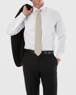 Sartoria Mazara Micro-Textured Black Classic Fit Notch Lapel Wool 2-Button Suit