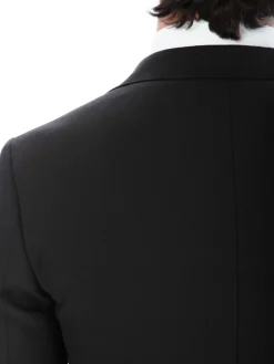 Sartoria Mazara Micro-Textured Black Classic Fit Notch Lapel Wool 2-Button Suit