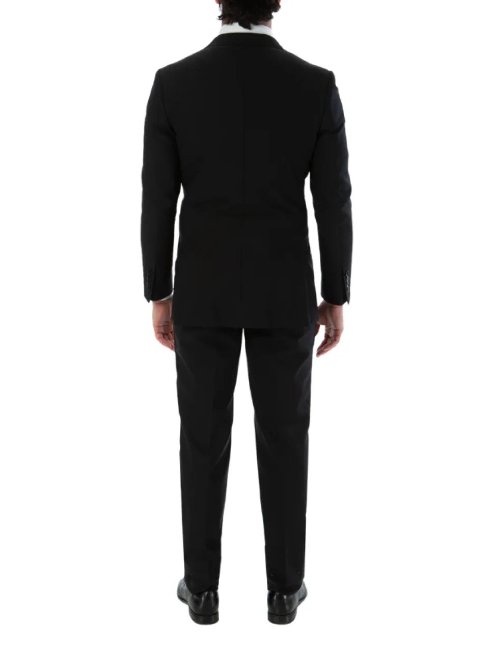 Sartoria Mazara Micro-Textured Black Classic Fit Notch Lapel Wool 2-Button Suit