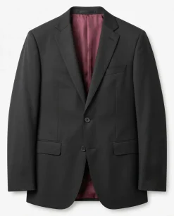 Sartoria Mazara Micro Textured Weave Black Classic Fit Notch Lapel 2-Button Wool Suit