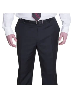 Sartoria Mazara Solid Black Regular Fit Wool 2-Button Suit