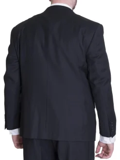 Sartoria Mazara Solid Black Regular Fit Wool 2-Button Suit