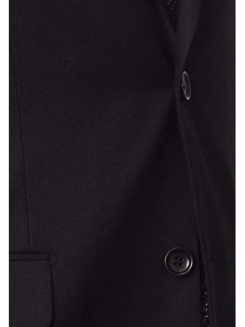 Sartoria Mazara Solid Black Regular Fit Wool 2-Button Suit