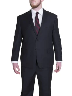 Sartoria Mazara Solid Black Regular Fit Wool 2-Button Suit