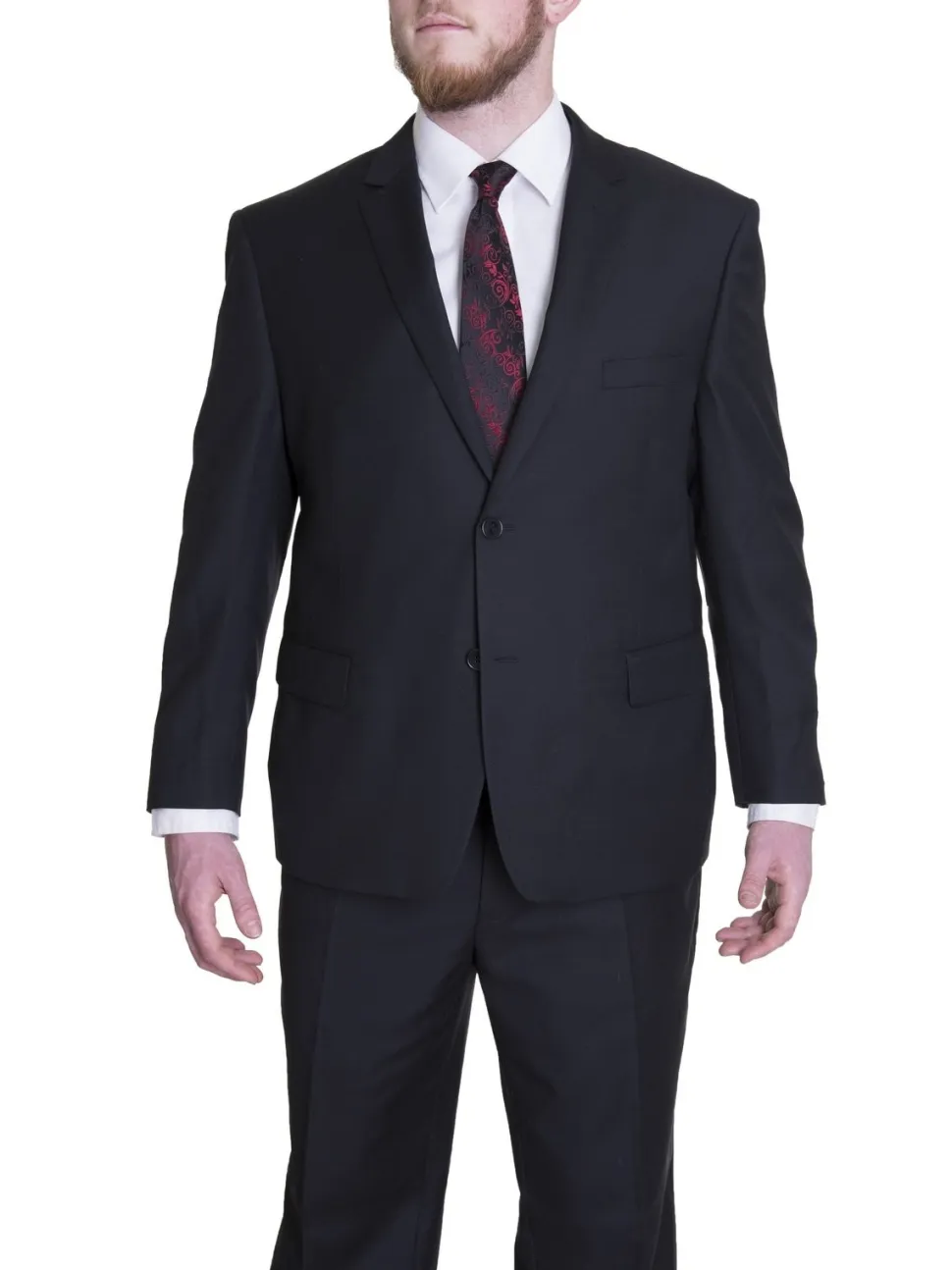 Sartoria Mazara Solid Black Regular Fit Wool 2-Button Suit
