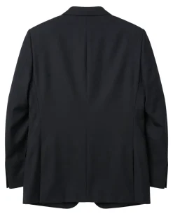 Sartoria Mazara Solid Black Slim Fit Notch Lapel 2-Button Wool Suit