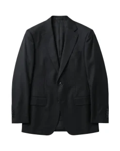 Sartoria Mazara Solid Black Slim Fit Notch Lapel 2-Button Wool Suit
