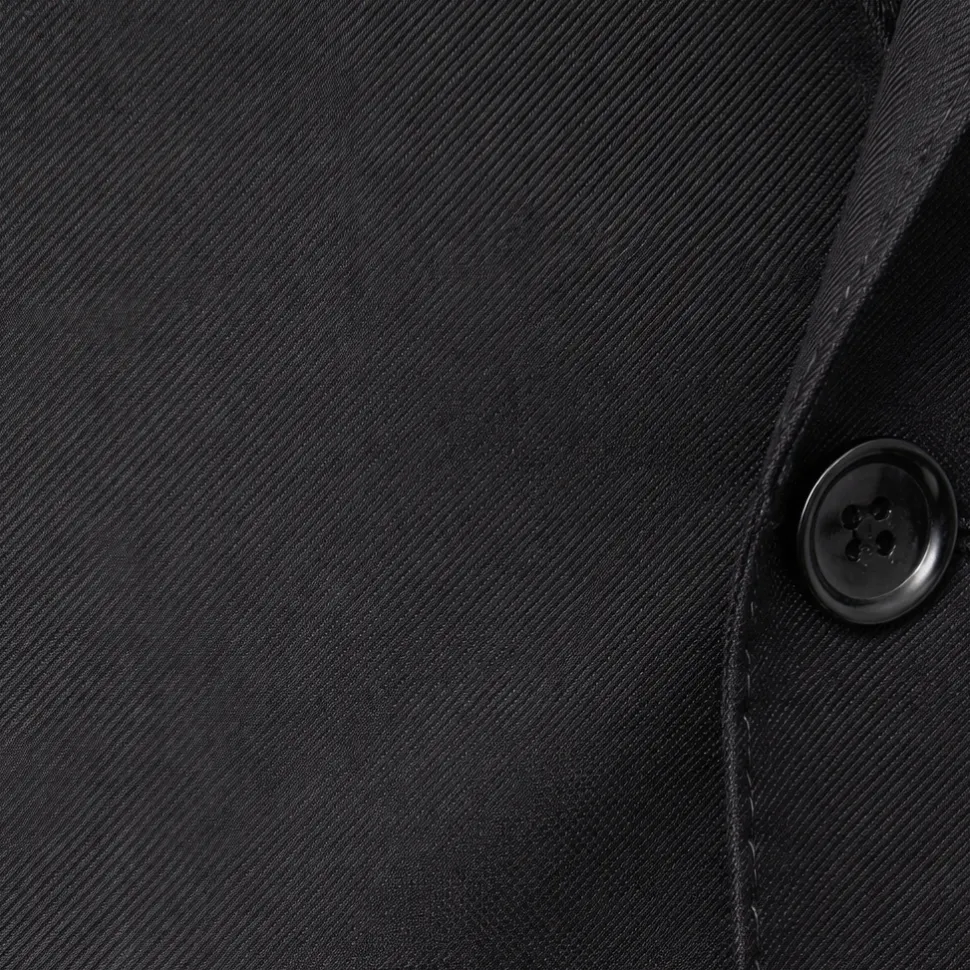 Sartoria Mazara Solid Black Slim Fit Notch Lapel Wrinkle Resistant 2-Button Wool Suit