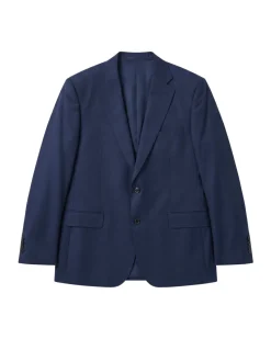 Sartoria Mazara Textured Navy Classic Fit Notch Lapel Wool 2-Button Suit