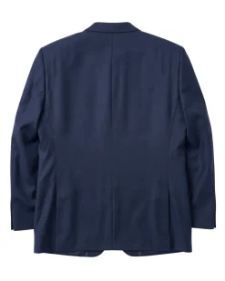 Sartoria Mazara Textured Navy Classic Fit Notch Lapel Wool 2-Button Suit
