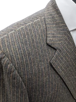 Sartoria Partenopea Mens 40L Brown Pinstriped 3 Button 2 Piece 100% Wool Suit