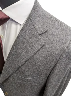Sartoria Partenopea Mens 40L Solid Gray 100% Wool 3 Button 2 Piece Suit