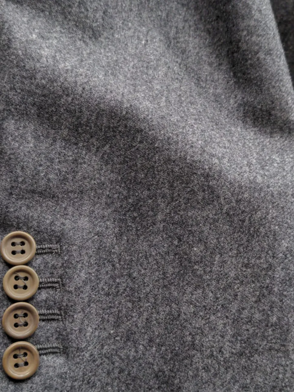 Sartoria Partenopea Mens 40L Solid Gray 100% Wool 3 Button 2 Piece Suit